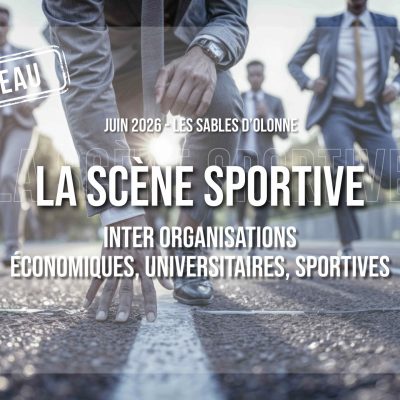 Scène sportive, événement rassembleur entre associations sportives écoles supérieures et entreprises pour promotion de l'activité physique et sportive